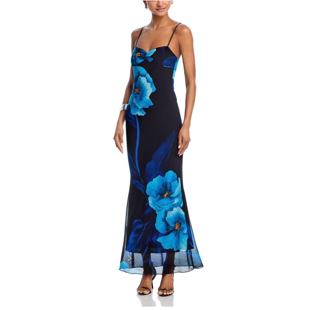 AQUA floral mesh maxi dress. Size XS or 2US